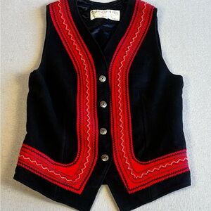 Stylish Black Vest with Red Details